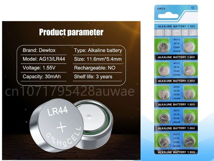 AG13 LR44 Button Battery 10 Pack Watch Calculator Toy Batteries