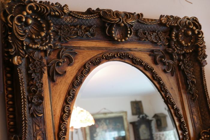Vintage Ornate Gold Framed Mirror , Big ,Heavy and Thick 45" x 35" (Thickness 4")