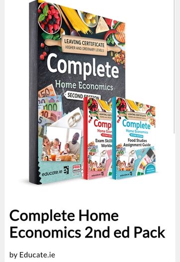 Complete home economics 2nd edition pack by educate.ie. Leaving certificate books RRP 43.21 euro