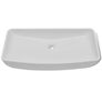 Bathroom Basin with Mixer Tap Ceramic Rectangular White Image 5