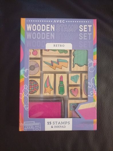 Wooden Stamp Set - Retro Style
