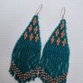 Turquoise earrings handwoven, silver earhooks Image 9