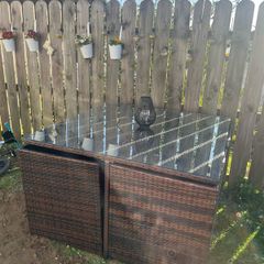 4 Seater Brown Rattan Cube Garden