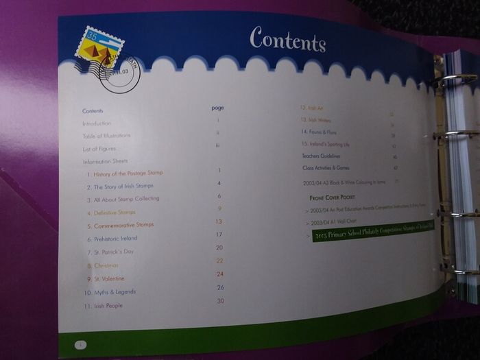 BOOK SALE -------- All About Irish Stamps - An Post Primary Schools Education Awards 2004 Information Folder