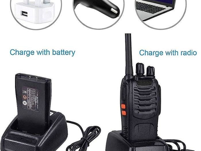 8 Pack 88E Long Range Walkie Talkie USB Rechargeable 16CH Walky Talky Radio with Earpieces and LED Light Voice Prompt for Field Survival Biking and Hiking