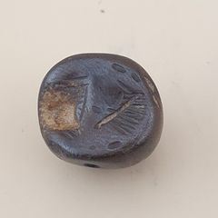 Antique Hematite Intaglio Carved Amulet Bead