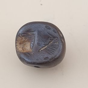 Antique Hematite Intaglio Carved Amulet Bead