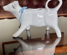 Whiteware Cow Milk Jug or Cream Pourer Newbridge Silverware