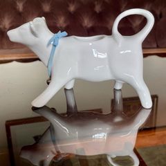 Whiteware Cow Milk Jug or Cream Pourer Newbridge Silverware
