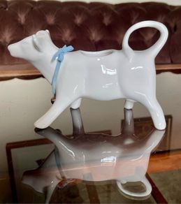 Whiteware Cow Milk Jug or Cream Pourer Newbridge Silverware