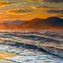 Original Oil Painting, Seascape Wall Art, Sunset Sea Large Art, Ocean Large Wall Art 60/80 Cm Image 5