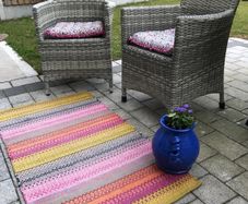 Hemtex Swedish 100% Cotton Woven Rug - Boho Scandi Balcony/Hallway  (70cm x 123cm)