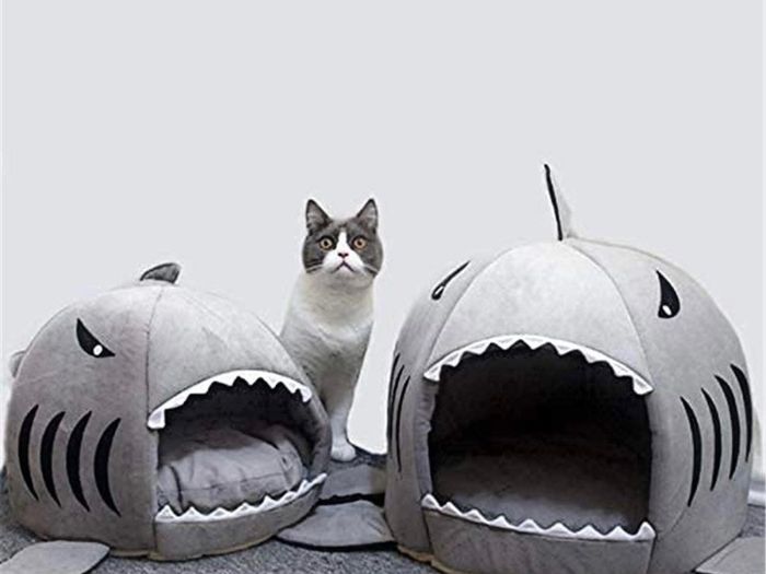 Shark-Shaped House Pet Bed for One Cushion and One Warm Kennels, Cat Bed Small Cat and Dog Cave Comfort Bed, Removable Pet Bed (FREE POSTAGE)