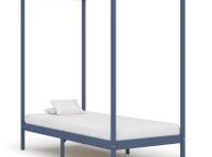 main image for ad Canopy Bed Frame Grey Solid Pine Wood 90x200 cm
