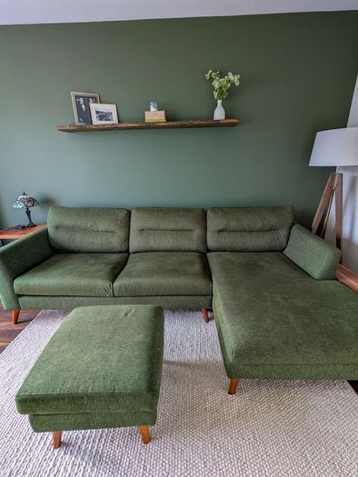 Green Corner Suite Couch with Footstool