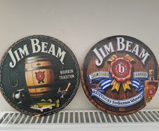 Jim Beam Bourbon Round Metal Signs