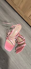 SIMMI London Pink Satin Embellished High Heel Sandals Size UK 5 (EU 38)