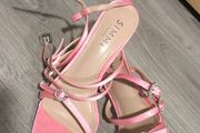 SIMMI London Pink Satin Embellished High Heel Sandals Size UK 5 (EU 38)
