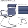 Set of 2 Cantilever  dining chairs PU Leather Visitor Chair with Chrome Frame Image 3
