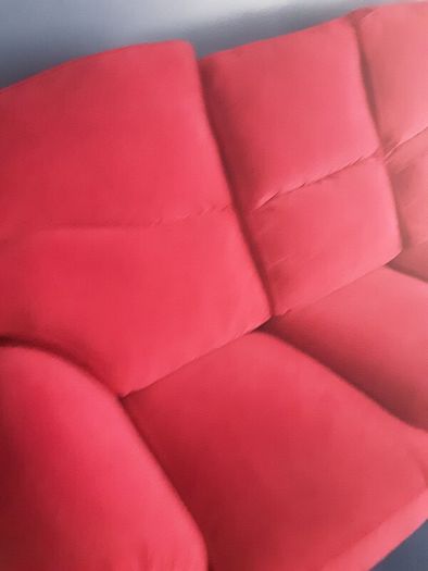 Large dark pink sofa immaculate condition size 80inchs long