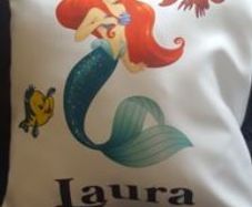 personalised mermaid cushion with chosen name
