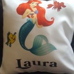 personalised mermaid cushion with chosen name