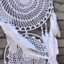 Extra Large Boho Dream Catcher with 3 Circles, White Feather Macrame Wall Hanging (110cm x 35cm) Image 5
