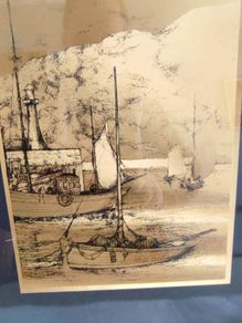Lovely Gold Pictuer Of Saling Boat.
