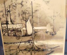 Lovely Gold Pictuer Of Saling Boat.