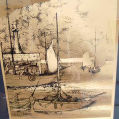 Lovely Gold Pictuer Of Saling Boat.