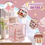 Musical Girls Jewellery Box with Spinning Dancer, 5 Layer Large Wooden Kids Music Box with Mirror, Jewelry Storage Box Gifts for Little Girls Christmas New Year Birthday Children's Day (Pink) Image 8