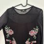 Black Floral Embroidered Mesh Bodycon Mini Dress Image 2