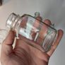 160 - Set of 5 Vintage Clear Glass Decorative Collectible Cork Top Bottles Image 4