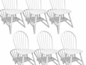 Dining Chairs 6 pcs White Solid Rubber Wood