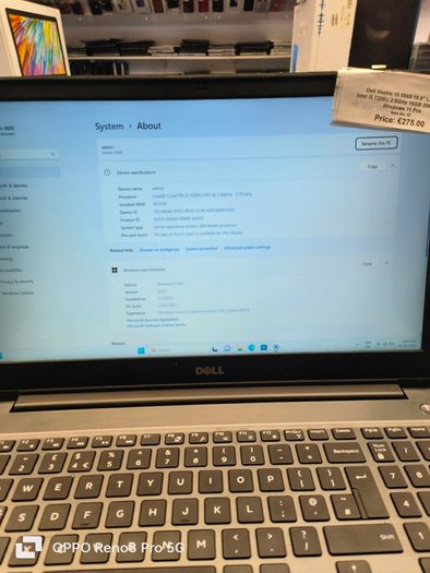 Dell Vostro 15 5568 15.6" Laptop Intel i5 7200U 2.5GHz 16GB 256GB SSD Windows 11 Pro