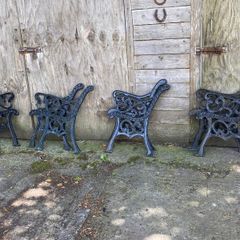 Vintage Cast Iron Bench Ends (4 X Pairs)