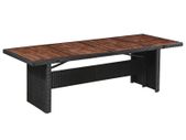 Garden Table 240x90x74 cm Poly Rattan and Solid Acacia Wood