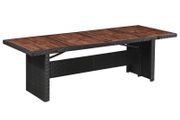 Garden Table 240x90x74 cm Poly Rattan and Solid Acacia Wood