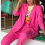 Fab Zara Cerise Pink Blazer & Trousers  Both Size Large UK 12 Image 2