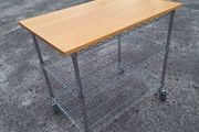 Large stainless steel kitchen trolley