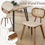 Dining Room Chairs, Set of 2, PU Leather Kitchen Chairs with Rattan Backrest, Accent Chairs Made of Wood for Dining Room, Living Room, Kitchen (Beige) Image 3