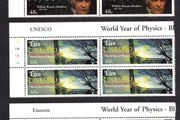 2005 Ireland UNESC Year of Physics Commemorative Stamps Plate Block 1A1A1A1A Mint Never Hinged (MNH)