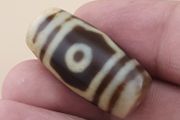 Vintage 3 Eyes Himalayan Tibetan Agate Dzi Bead Amulet