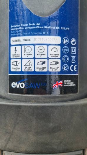 Evolution EvoSaw 230 steel cutting circular saw