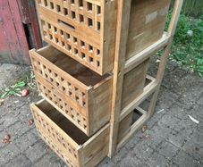 Walnut Bathroom Laundry Stand
