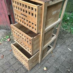Walnut Bathroom Laundry Stand