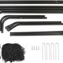 _Kids Football Goal Quick Assembly Garden Park Beach Iron Pipes PE Net Image 5
