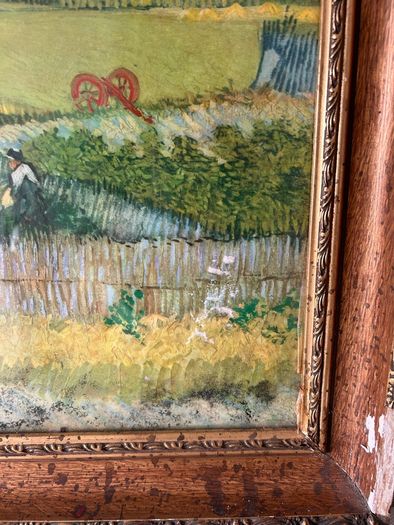Vintage Framed Art Print by Vincent Van Gogh, "The Harvest"
