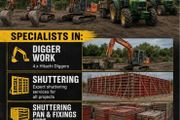 Shuttering pans and steel fixers for hire