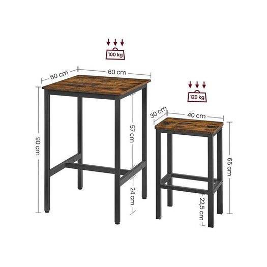 1 x Bar  Dining Table 2 x Bar Stool